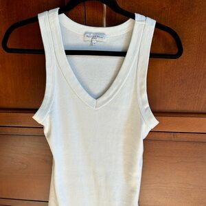 Michael Stars Crisp White V-Neck Tank Top